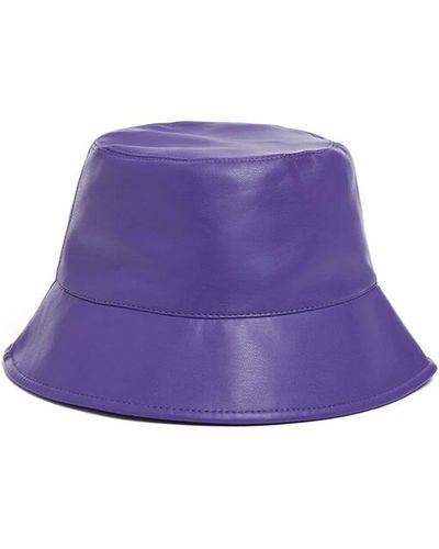 Apparis Amara Leather-effect Bucket Hat - Purple