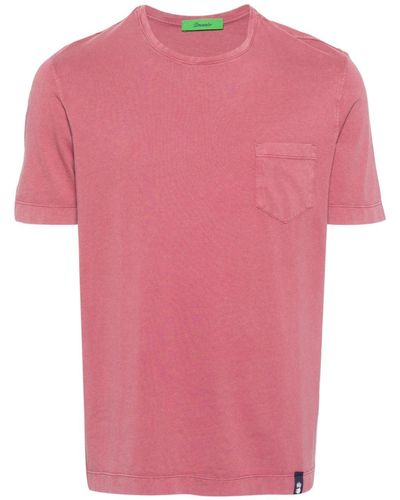 Drumohr T-shirt Met Borstzak - Roze
