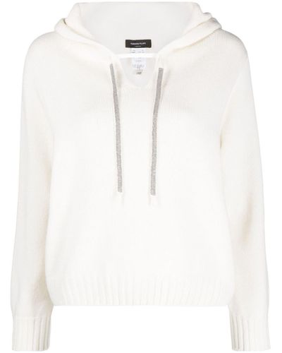 Fabiana Filippi Hooded V-neck Sweater - White