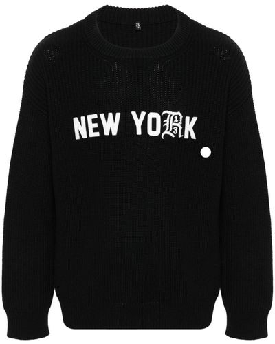 R13 New York-appliquécotton Sweater - Black