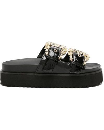 Versace Jeans Couture Sandales Arizona à double boucle - Noir