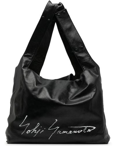 discord Yohji Yamamoto Infinite Signature logo-print tote bag - Schwarz