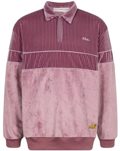 Advisory Board Crystals Logo-embroidered Velour Pullover - Pink