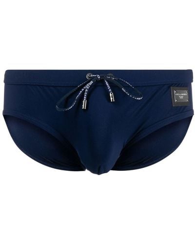 Dolce & Gabbana Dg Essentials High-cut Swimming Trunks - Blue