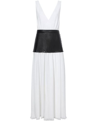 Proenza Schouler Viviane Leather-panel Dress - White