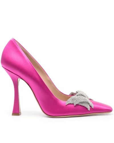 Casadei Butterfly 100mm Satin Court Shoes - Pink