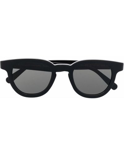Retrosuperfuture Polished-effect Round-frame Sunglasses - Black