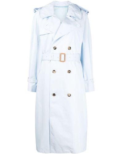 Wardrobe NYC Double-breasted Cotton Trench Coat - Blue