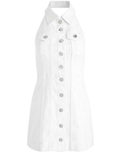Alice + Olivia Kendall Minikleid aus Denim - Weiß