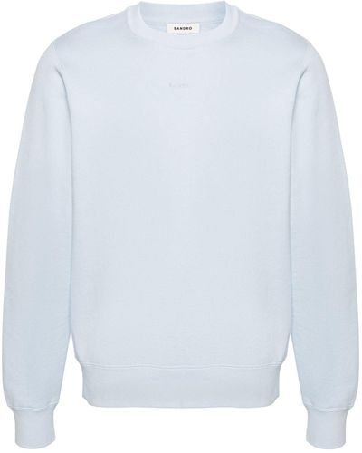 Sandro Logo-embroidered Cotton Sweatshirt - White