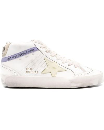 Golden Goose Mid Star High-Top-Sneakers - Weiß