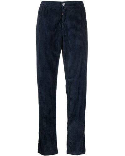 Kiton Straight-leg Corduroy Pants - Blue