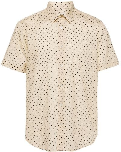 Paul Smith Popeline Overhemd Met Hartprint - Naturel