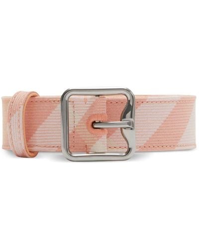Burberry Checked B-buckle Belt - Pink