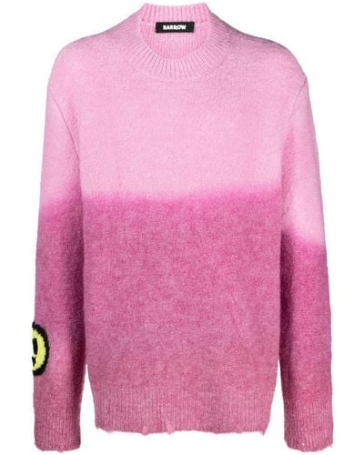 Barrow Logo-jacquard Ombré-knit Sweater - Pink
