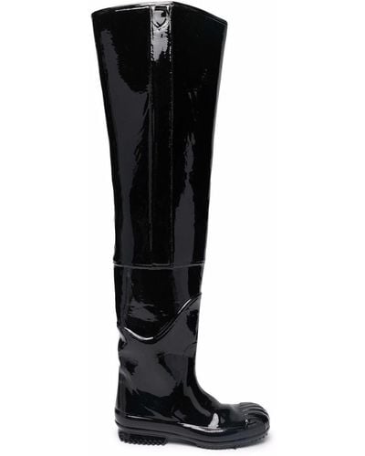 Maison Margiela Patent Over-the-knee Boots - Black