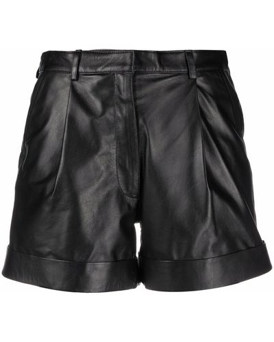 Manokhi Leren Shorts - Zwart