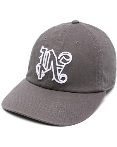 Palm Angels Logo-embroidered Cotton Baseball Cap - Grey