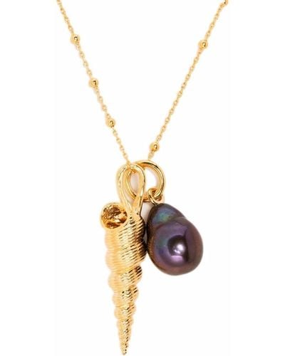 Missoma Gold-plated Shell Pearl Necklace - Metallic