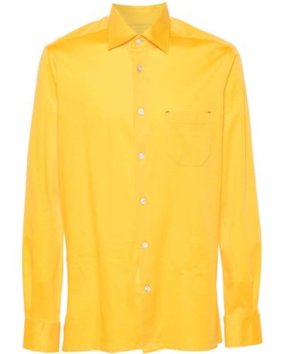Kiton Nerano Jersey Overhemd - Geel