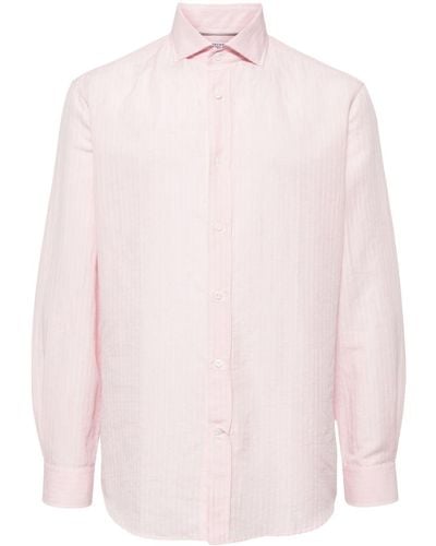 Brunello Cucinelli Gestreiftes Hemd - Pink