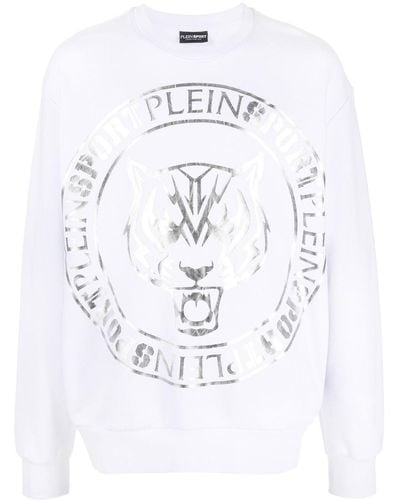 Philipp Plein Tiger-head Logo-print Sweatshirt - White