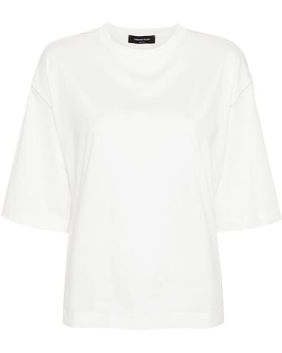 Fabiana Filippi T-shirt en coton à détail de chaîne - Blanc