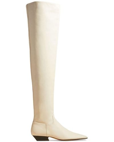 Khaite Marfa Leather Over-the-knee Boots - White