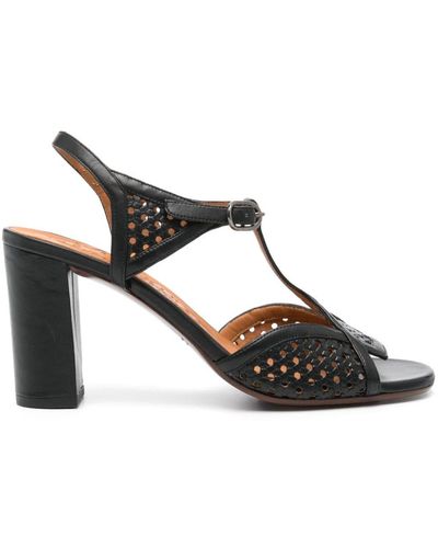 Chie Mihara 75mm Bessy Perforated Leather Sandals - Black