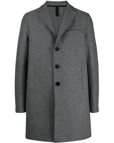 Harris Wharf London Mélange Virgin Wool Single-breasted Coat - Grey