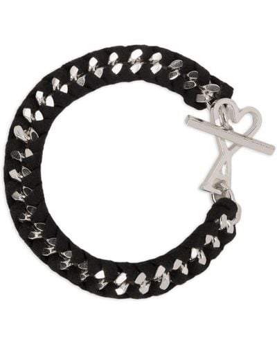 Ami Paris Ami De Coeur Chain Bracelet - Black