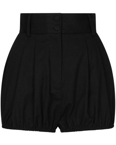 Dolce & Gabbana Pleated Gabardine Shorts - Black