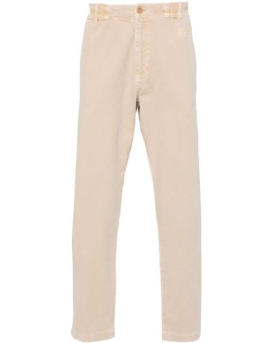 Moschino Broek Met Geborduurd Logo En Toelopende Pijpen - Naturel