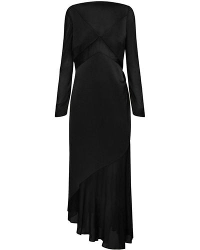Rachel Gilbert Venus Satin-finish Asymmetric Dress - Black