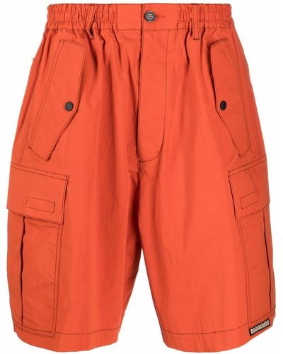 DSquared² Contrast-stitching Cargo Trousers - Orange