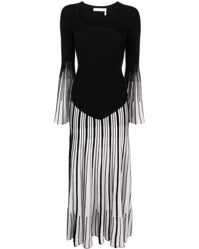 Chloé Kleid mit Streifen - Schwarz