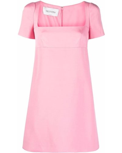 Valentino Mini-jurk Met Vierkante Hals - Roze