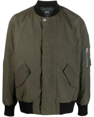 A.P.C. Zip-pocket Cotton Bomber Jacket - Green