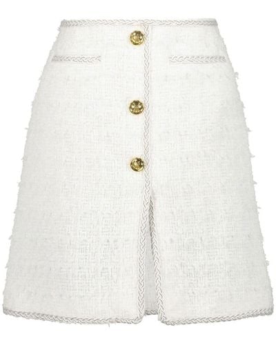 Giambattista Valli Minifalda de tweed con cintura alta - Blanco