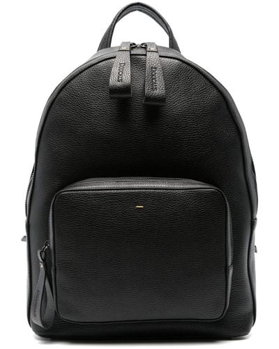 Doucal's Grained-leather Backpack - Black