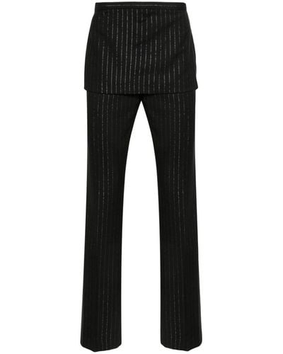 Acne Studios Pinstripe-pattern Trousers - Black