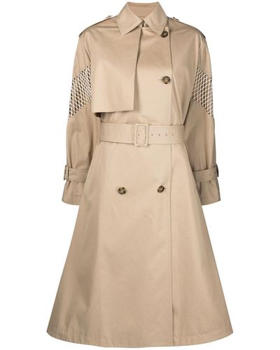 MSGM Trenchcoat Met Mesh Vlak - Naturel