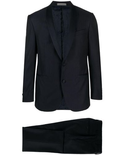 Corneliani Costume à veste boutonné à col châle - Bleu