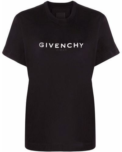 Givenchy T-shirt en coton à logo imprimé - Noir
