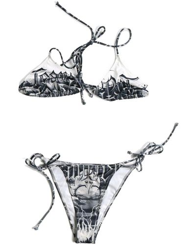 Jean Paul Gaultier The Black Diablo Graphic-print Bikini - Zwart
