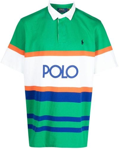 Polo Ralph Lauren ストライプ ポロシャツ - グリーン