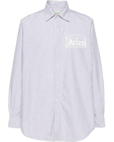 Aries Striped Cotton Oxford Shirt - White