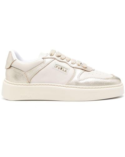 Furla Sport Low-top Leather Trainers - Natural