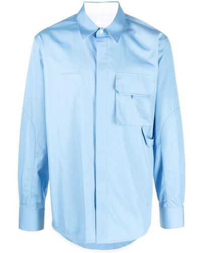 Helmut Lang Camisa con logo bordado - Azul