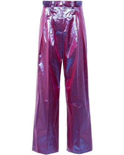 Forte Forte Iridescent Straight Trousers - Purple